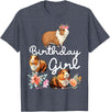 Cute Guinea Pig Lover HS0 Guinea Pig Birthday Girl T-Shirt - Heather Blue