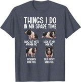 Funny Mini Pigs For Mini Pig Lover Things I Do Mini Pig Lover Mini Pigs T-Shirt - Heather Blue