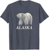 Alaska Souvenirs Shop Alaska Polar Bear Graphic T-Shirt - Heather Blue