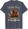 Mama Bear Queen of the Den Products Mama Bear Queen of the Den – Mother with Cubs and Family T-Shirt - Heather Blue