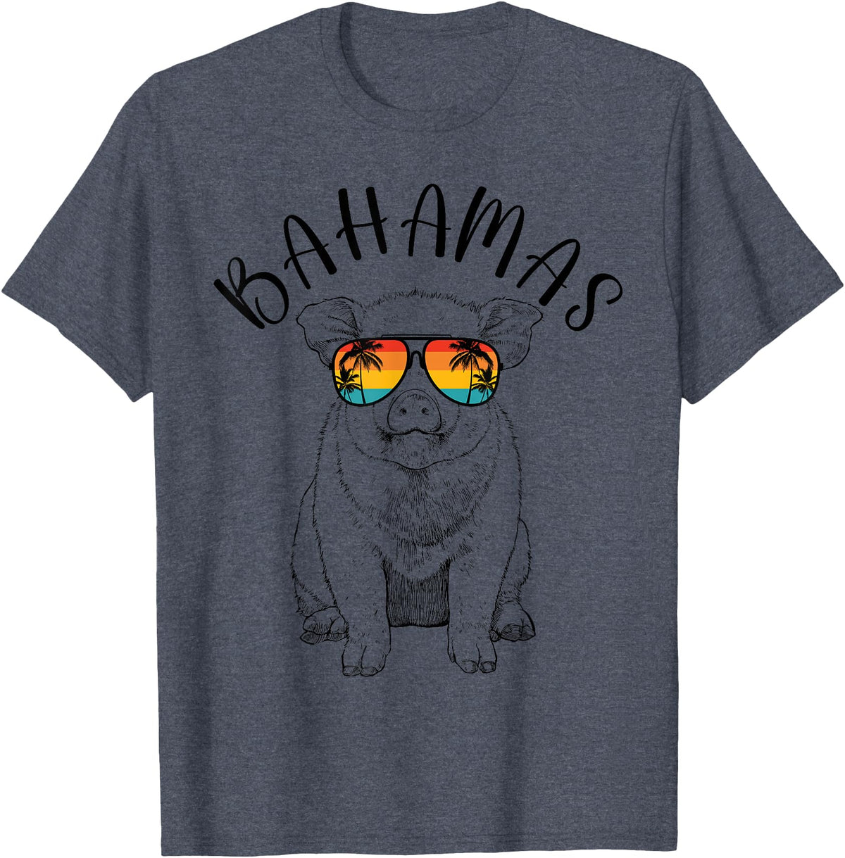 Funny Swimming Pigs It's Better in the Bahamas Bahamas Pig Bahamas Souvenir Family Vacation Trip T-Shirt - Heather Blue