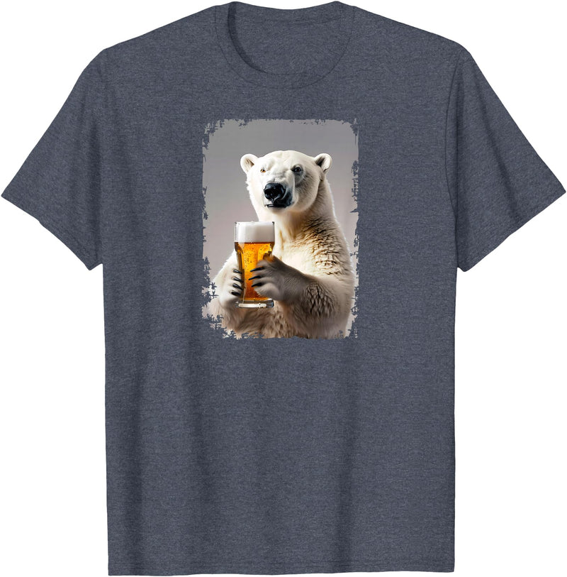 Polar bear Beer Design Polar bear Beer T-Shirt - Heather Blue