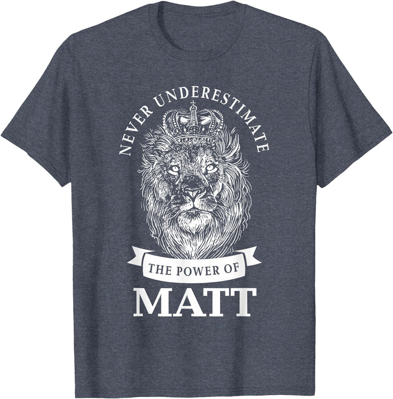 Gifts for Matt Matt Gift Name Lion T-Shirt - Heather Blue