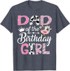 Funny Farm Cow Birthday Girl Matching Dad of The Birthday Girl Farm Cow 1st Birthday Girl T-Shirt - Heather Blue