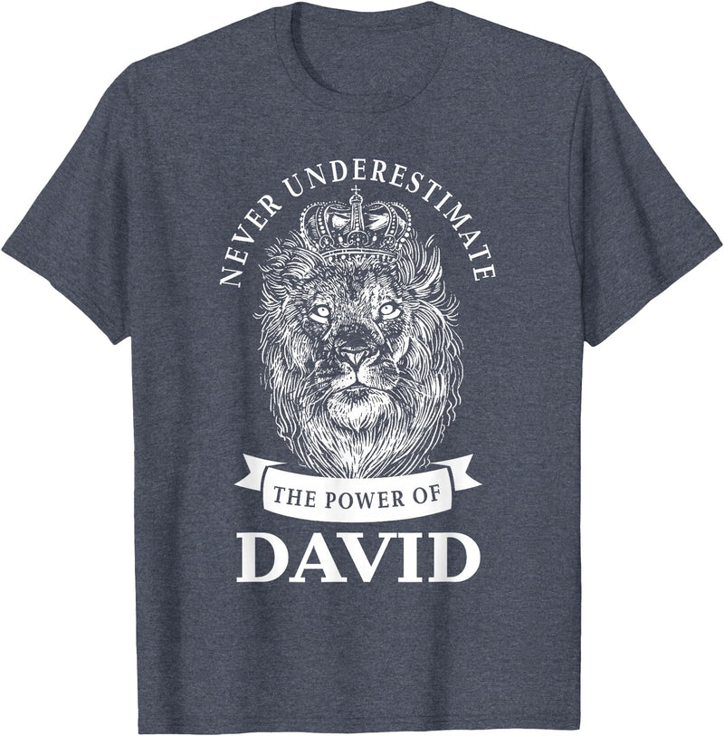 Gifts for David David Gift Name Lion T-Shirt - Heather Blue