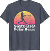 Softball and Polar Bears Apparel Co Softball and Polar Bears Women or Girls Polar Bear T-Shirt - Heather Blue
