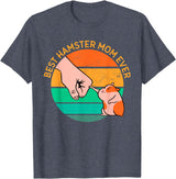 Mother's Day Women's Day Best Hamster Mom Ever T-Shirt - Heather Blue