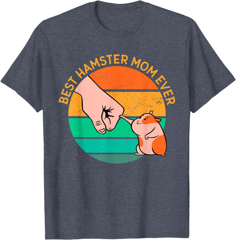 Mother's Day Women's Day Best Hamster Mom Ever T-Shirt - Heather Blue