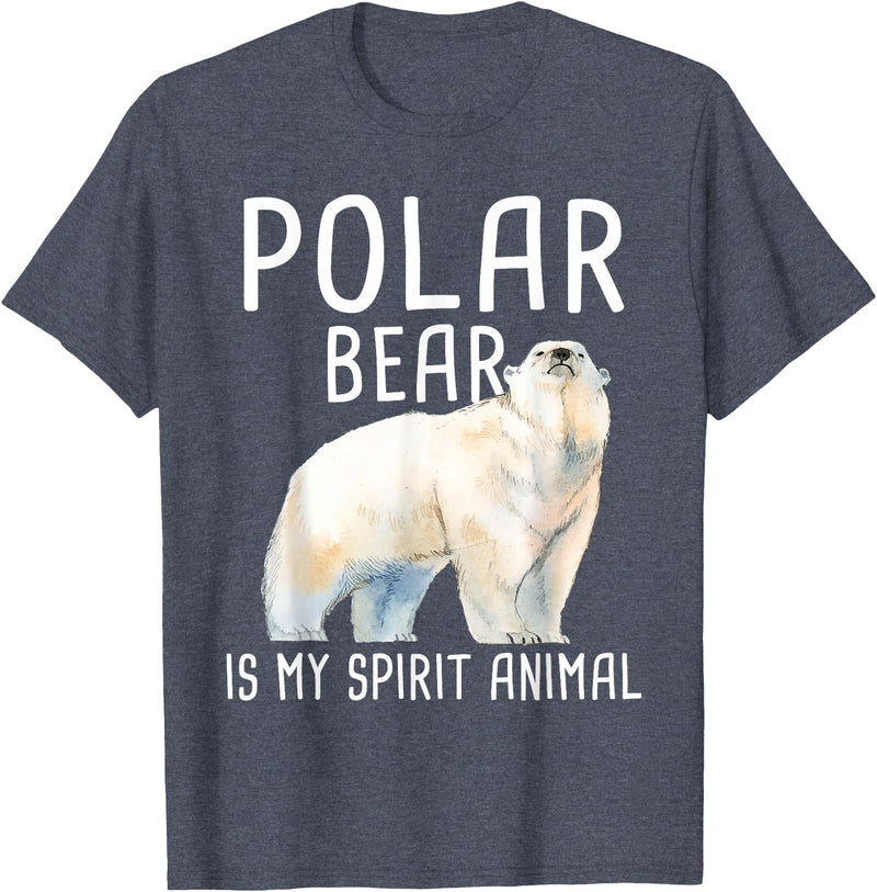 Funny Polar Bear Shirts Polar Bear is My Ghost Animal - Wildlife Lover Zookeeper T-Shirt - Heather Blue