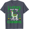 Llama St. Patrick's Day Gifts Llamas Are My Lucky Charms St. Patrick's Day T-Shirt - Heather Blue