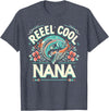 Vintage Reel Cool Nana Fishing Lovers Mothers Day Reel Cool Nana Fishing Vintage Tees Women Men Father's Day T-Shirt - Heather Blue