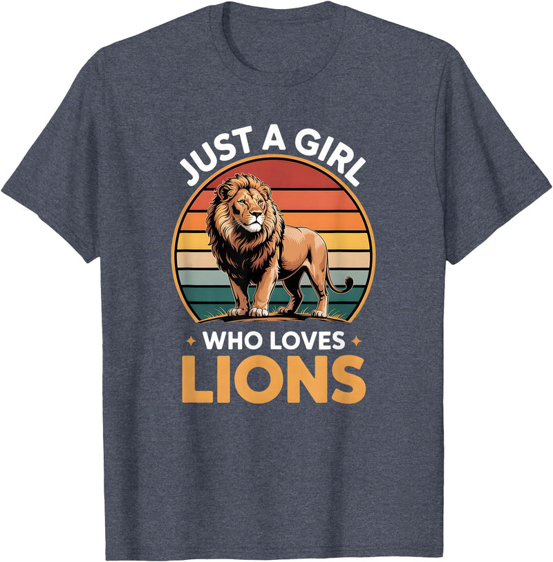 Lion Shirts & Gifts for Girls Girls Lion T-Shirt - Heather Blue