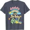Birthday Girl Rainbow Matching Family Daddy Of The Birthday Girl Llama Matching Family T-Shirt - Heather Blue
