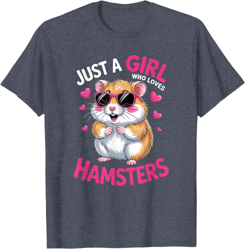Girls Hamster T-Shirt - Heather Blue