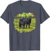 Farm Animal Art by CSForest Black Angus Cow & Cute Calf Farm Animals T-Shirt - Heather Blue