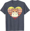 Cute Hamster Design Retro Heart Shape Vintage T-Shirt - Heather Blue