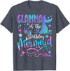 Birthday Mermaid Matching Family Tees Glamma of The Birthday Mermaid Matching 1St Birthday Girl T-Shirt - Heather Blue