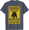 Montana Wildlife Nature Apparel Funny Glacier National Park Grizzly Brown Bear Souvenir Gift T-Shirt - Heather Blue
