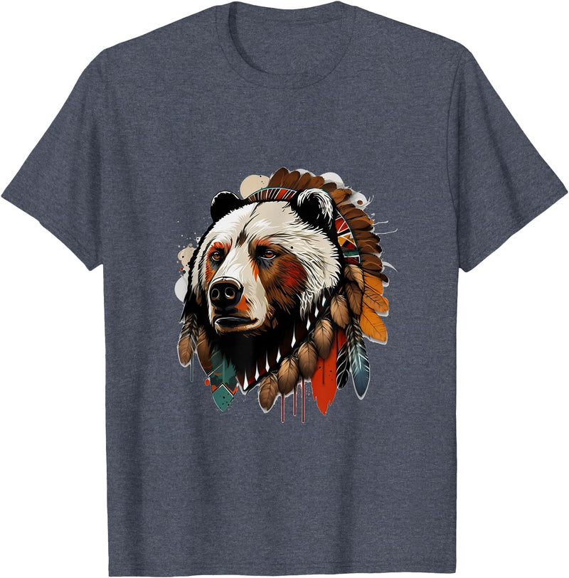 The Mountain Native Bear Spirit T-Shirt - Heather Blue