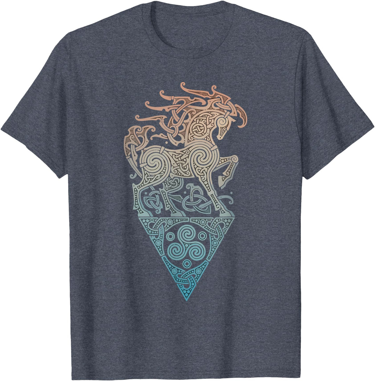 Norse Viking Mythology Great Love Horses VIKING CELTIC odins horse T-Shirt - Heather Blue