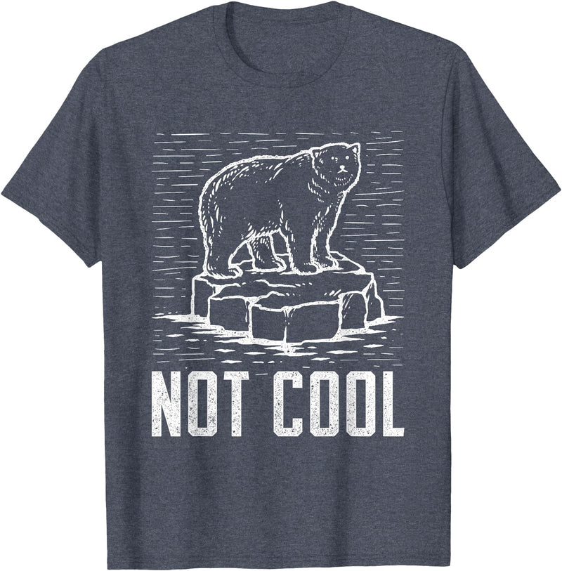 Climate Change Designs Polar Bear Against Climate Change Global Warming Design T-Shirt - Heather Blue