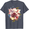 Pig Gift Pig Lover Stuff & Pig Novelty Accessories Cute Pig Lover Art For Women Girls Unique Piggy Pig Related T-Shirt - Heather Blue