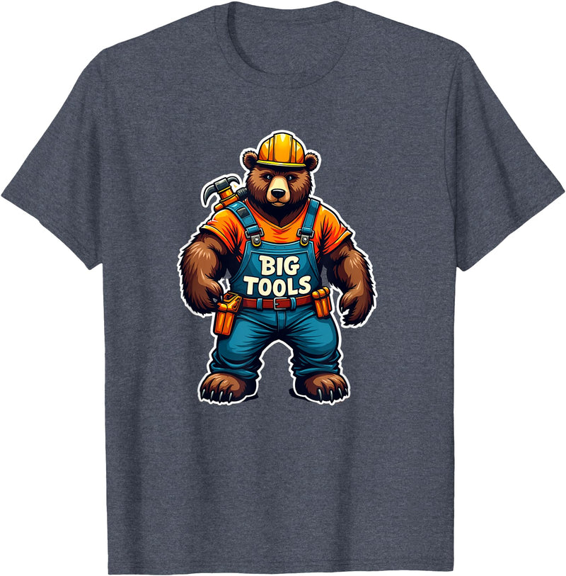 Jay Moe Design I Love Muscle Bear Funny Gay Big Tools LGBTQ Pride Vintage T-Shirt - Heather Blue