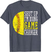 Father's Day Apparel Funny Softball Dad Shut Up I'm Doing Game Changer Funny Baseball Player T-Shirt - Heather Blue