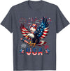 Rodent 4th Of July Costume USA 4th Of July Guinea Pig Riding Eagle Fireworks Patriotic T-Shirt - Heather Blue