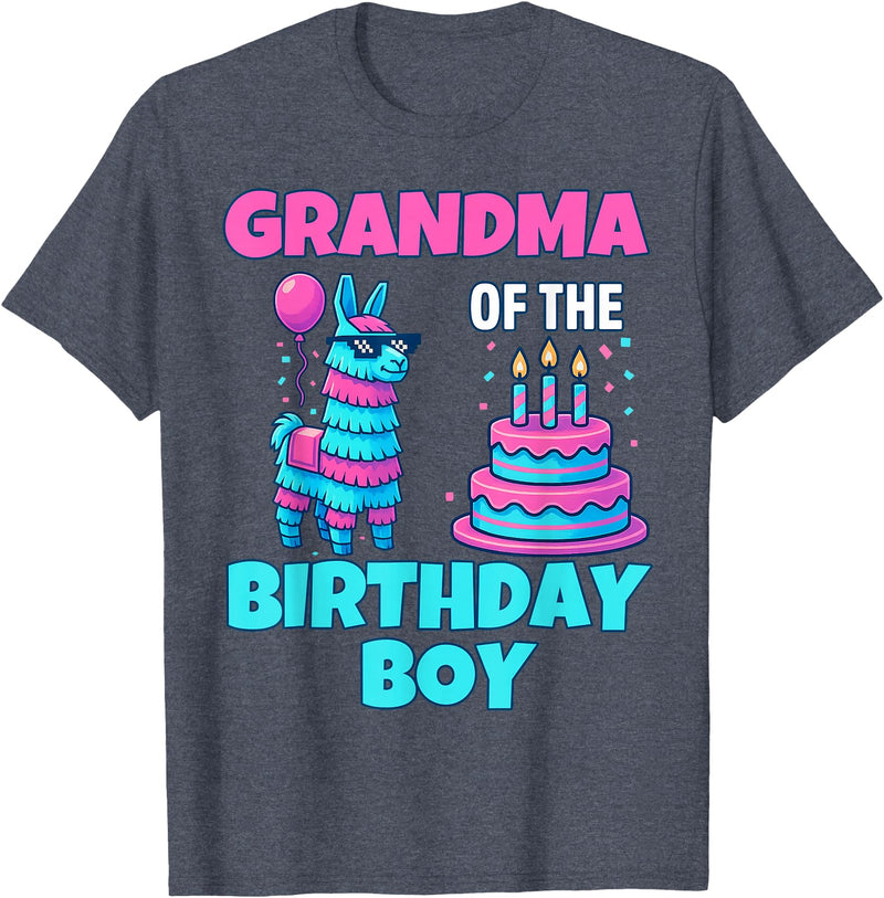 gaming gamer Birthday Llama Pinata Family Apparel grandma Birthday Boy Llama Pinata Party family mathing women T-Shirt - Heather Blue