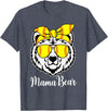 Mama Bear Face Apparel Softball Mama Bear With Sunglasses Bandana Momma Mothers Dy T-Shirt - Heather Blue
