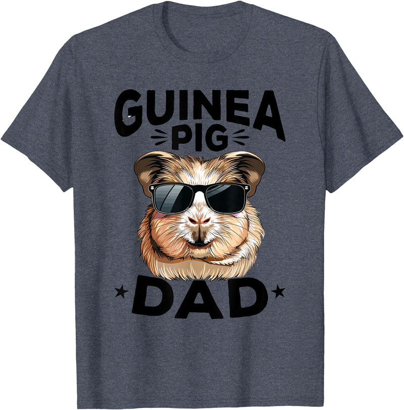 Funny Guinea Pig Pet Lover Rodent Lover Graphics Funny Guinea Pig Pet Lover Rodent Animal Guinea Pig Dad T-Shirt - Heather Blue