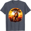 Safari Animal Art Lion Wildlife Safari Tiger African Animal Lovers Savanna T-Shirt - Heather Blue