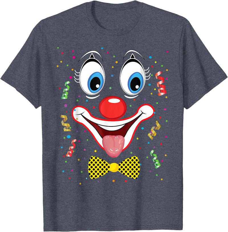 Clown Costume Carnival Halloween Birthday Party Carnival Clown Face Circus Costume Kids Men Women Carnivals T-Shirt -