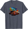 Green Terror Oscar Cichlid Tees Oscar Fish Green Terror Cichlids Monster Fish Aquarium T-Shirt - Heather Blue