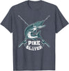 Fishing IM Co Pike Slayer Fishing Fisherman Northern Pike T-Shirt - Heather Blue