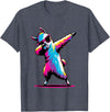 Dustwear Design - Dabbing and Dab Dabbing Llama with sunglasses Dancing Dab Llama motif T-Shirt - Heather Blue