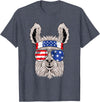 Mega USA Patriotic Animal Shirts USA Patriotic Llama Shirt - July 4th T-shirt - Alpaca T-Shirt - Heather Blue
