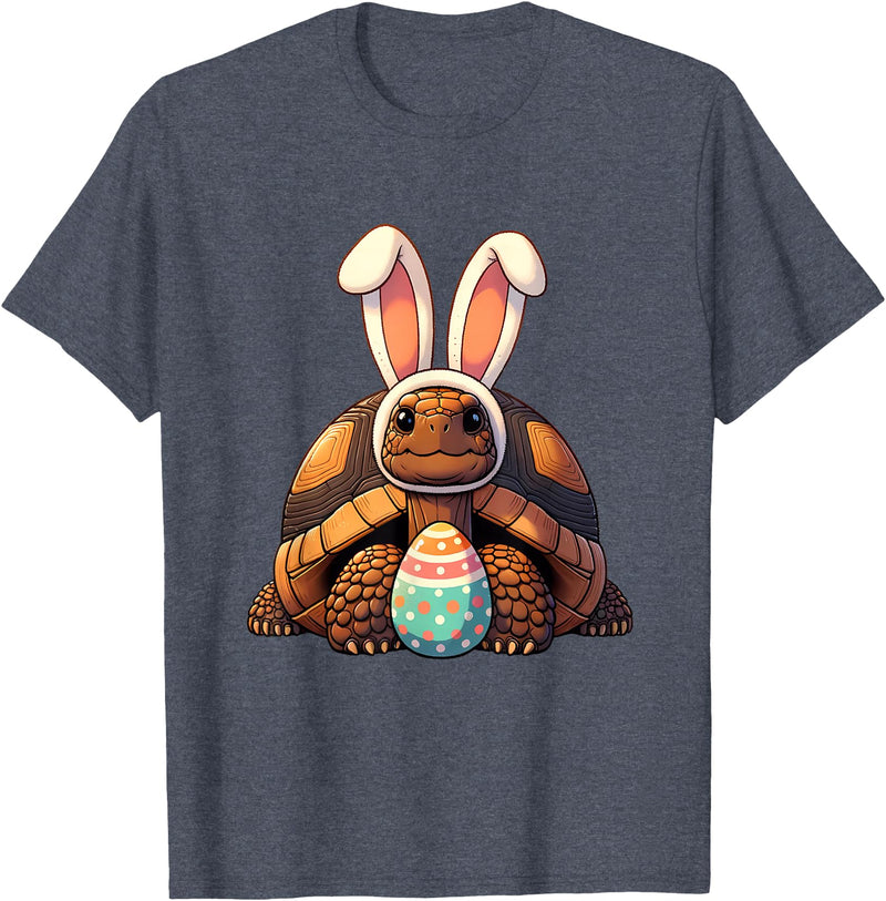Funny Easter Tortoise Lovers Egg Eggs Bunny Rabbit Funny T-Shirt in Heather Blue