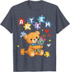 Cute Autism Awareness Puzzle Cute Autism Awareness Bear Colorful Puzzle T-Shirt - Heather Blue