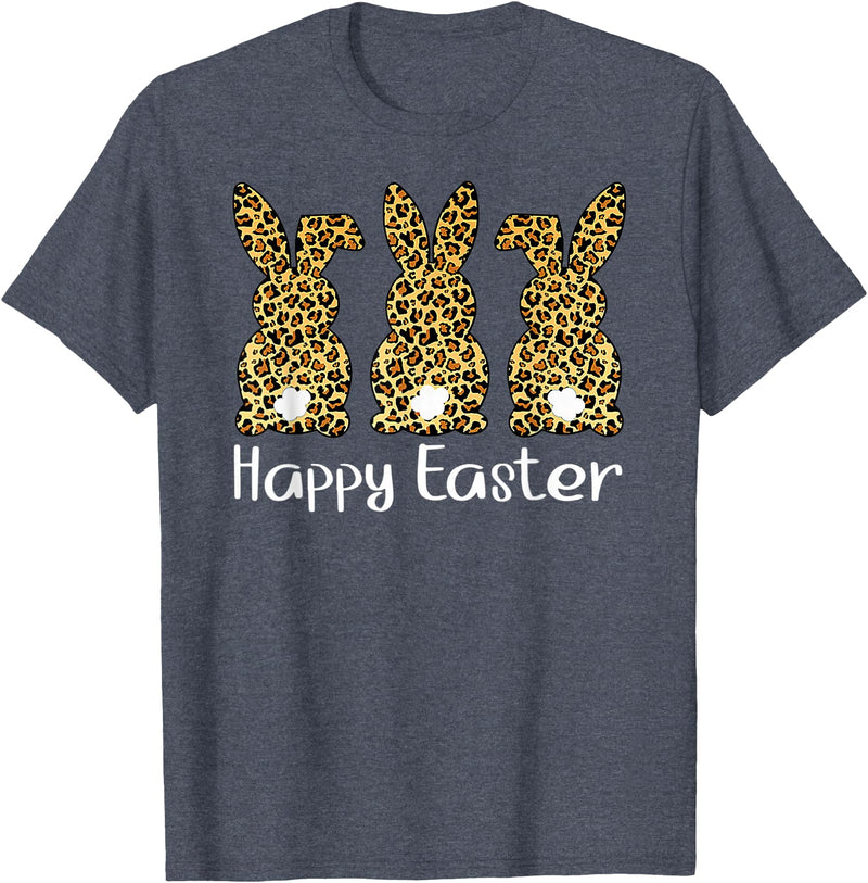 Cute Rabbit Lover Bunny Graphic T-Shirt (Red) in Heather Blue