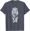 Laroli Aesthetic Art White Paint Art Lion Lions T-Shirt - Heather Blue