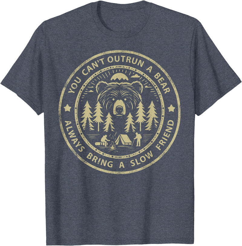 Funny Jokes And Cute Pun Designs You Can't Outrun A Bear T-Shirt - Heather Blue