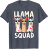 Funny Llama Alpaca Animal Lover Gifts Clothing Llama Squad T-Shirt - Heather Blue