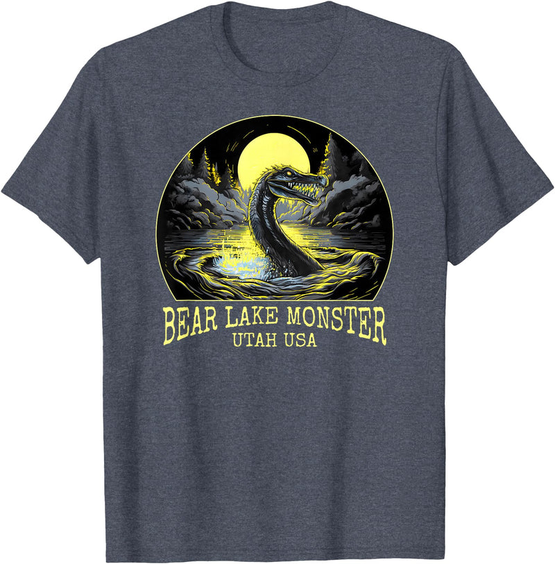 FunWearVm The Bear Lake Monster Cryptid Utah USA Cryptozoology T-Shirt - Heather Blue