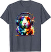 Guinea Pigs Gift For A Guinea Pig Lover Colorful Splash Art Headphones Guinea Pig Lover Guinea Pigs T-Shirt - Heather Blue