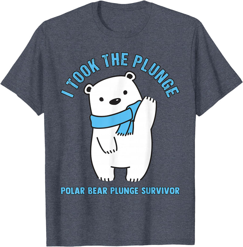 Polar Bear Plunge Survivor Polar Plunge Polar Bear I Took The Plunge Survivor T-Shirt - Heather Blue
