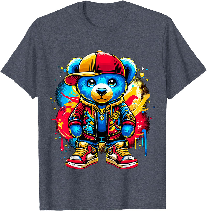 Magical Hip Hop Music lover Gifts Hip Hop Teddy Bear Cool T-Shirt - Heather Blue