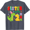 Funny 2Nd Birthday Dinosaur T-Rex Matching Sister of The Two Rex 2Nd Birthday Boy Dinosaur T-Rex T-Shirt - Heather Blue
