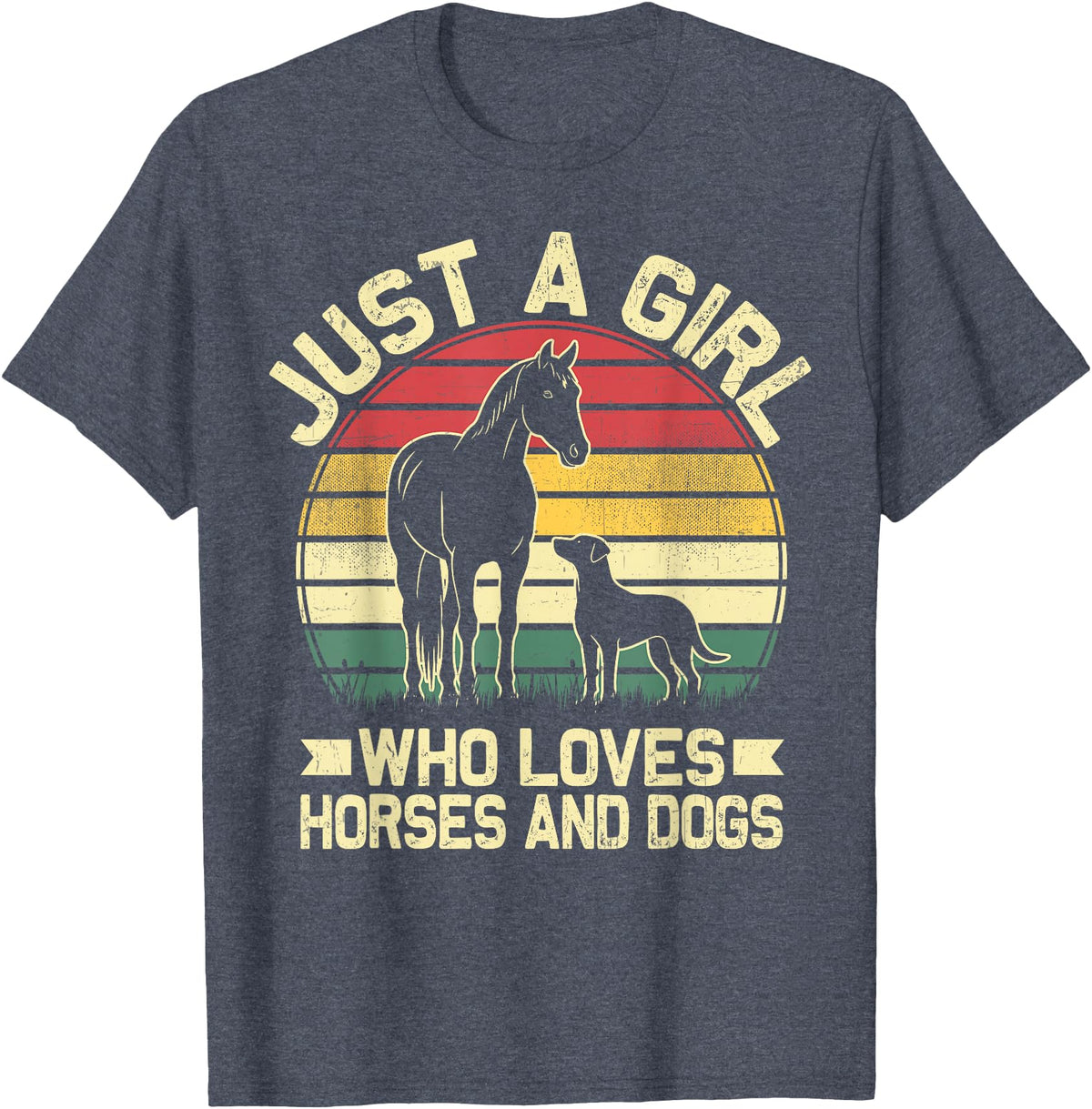 Unique Horse Riding Gifts for Girls Toddlers Just A Girl Who Loves Horses and Dogs Animal Lover T-Shirt - Heather Blue